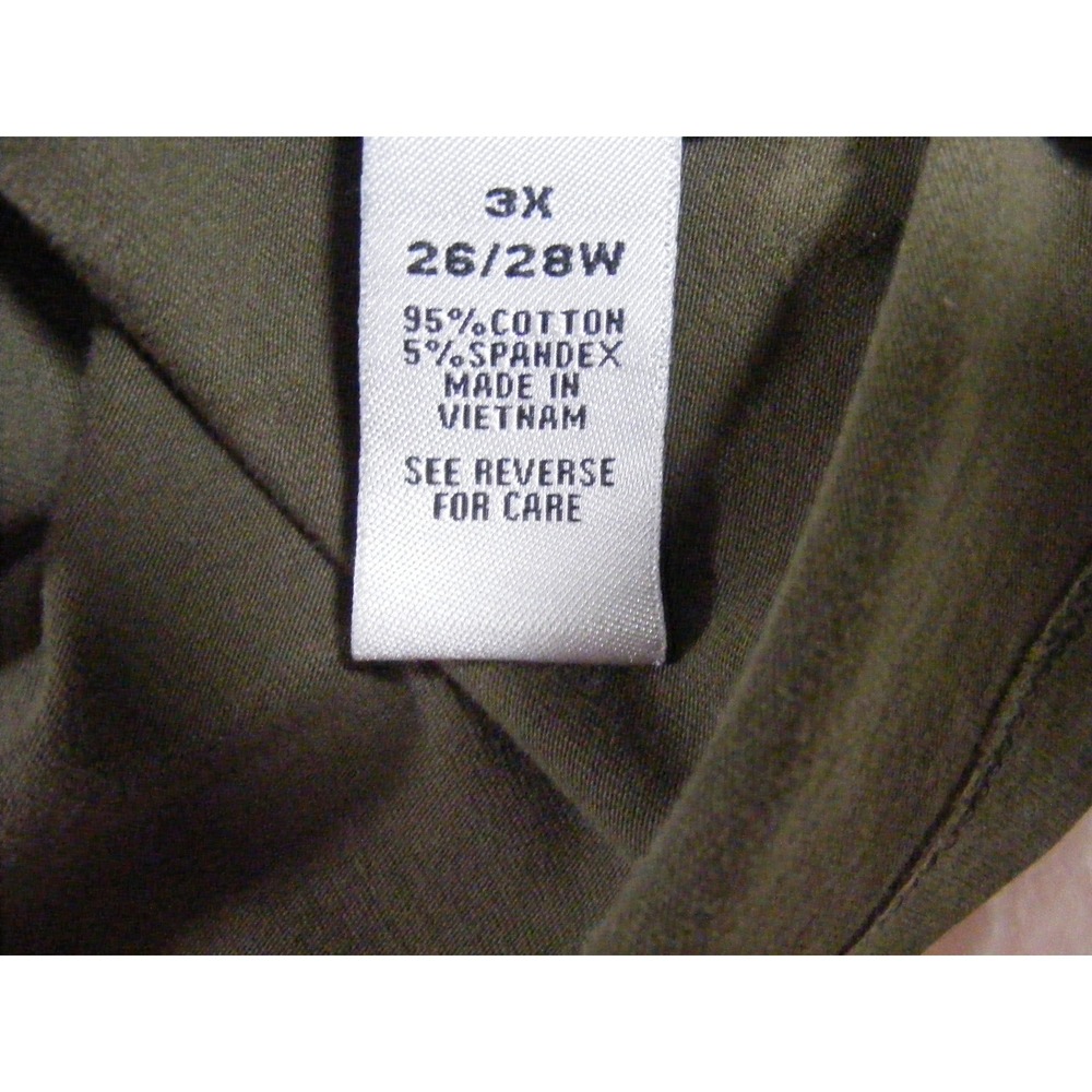 Catherines Henley Top Women 3X Olive Green Excellent 3/4 Sleeve Suprema Knit - Picture 9 of 10